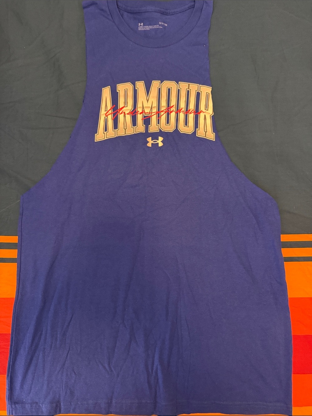 Under Armour Purple Muscle Tank with Gold and Red Accents